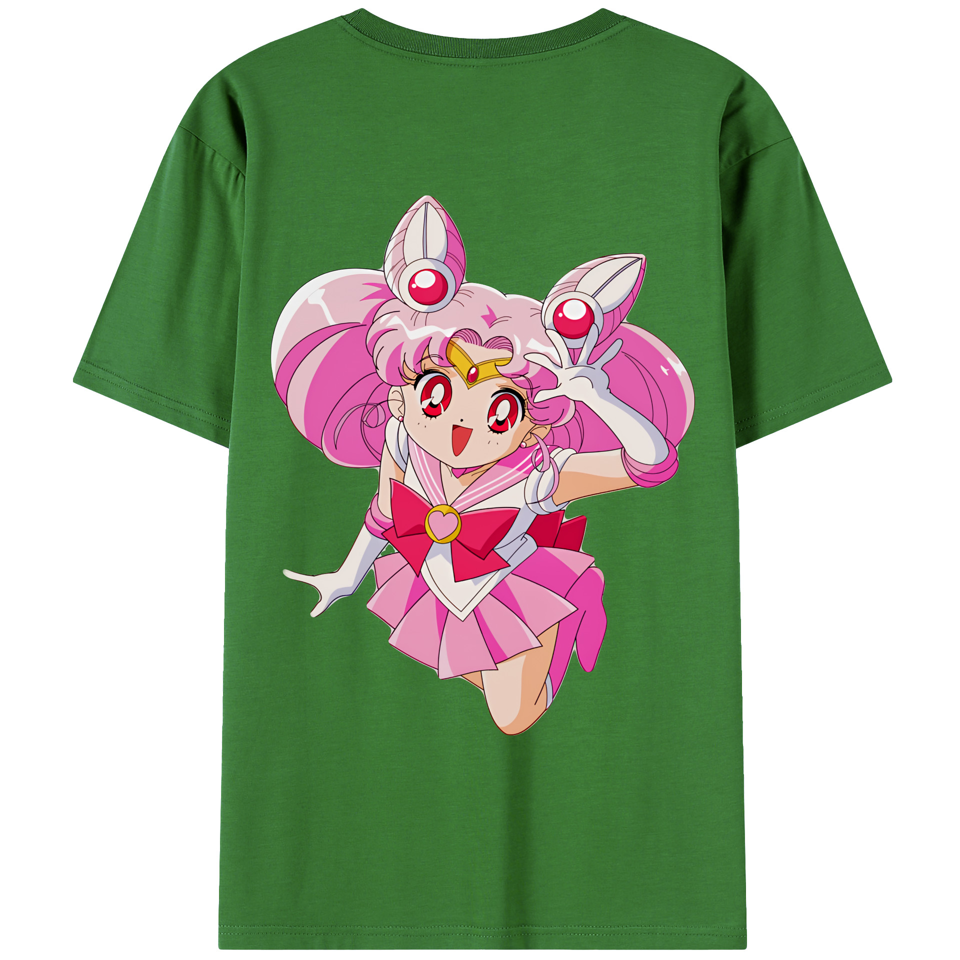 （画像用） 美少女戦士セーラームーン ちびうさ Sailor Moon Chibiusa Tsukino Usagi Small Lady Serenity レディース半袖Tシャツ(バックプリント)